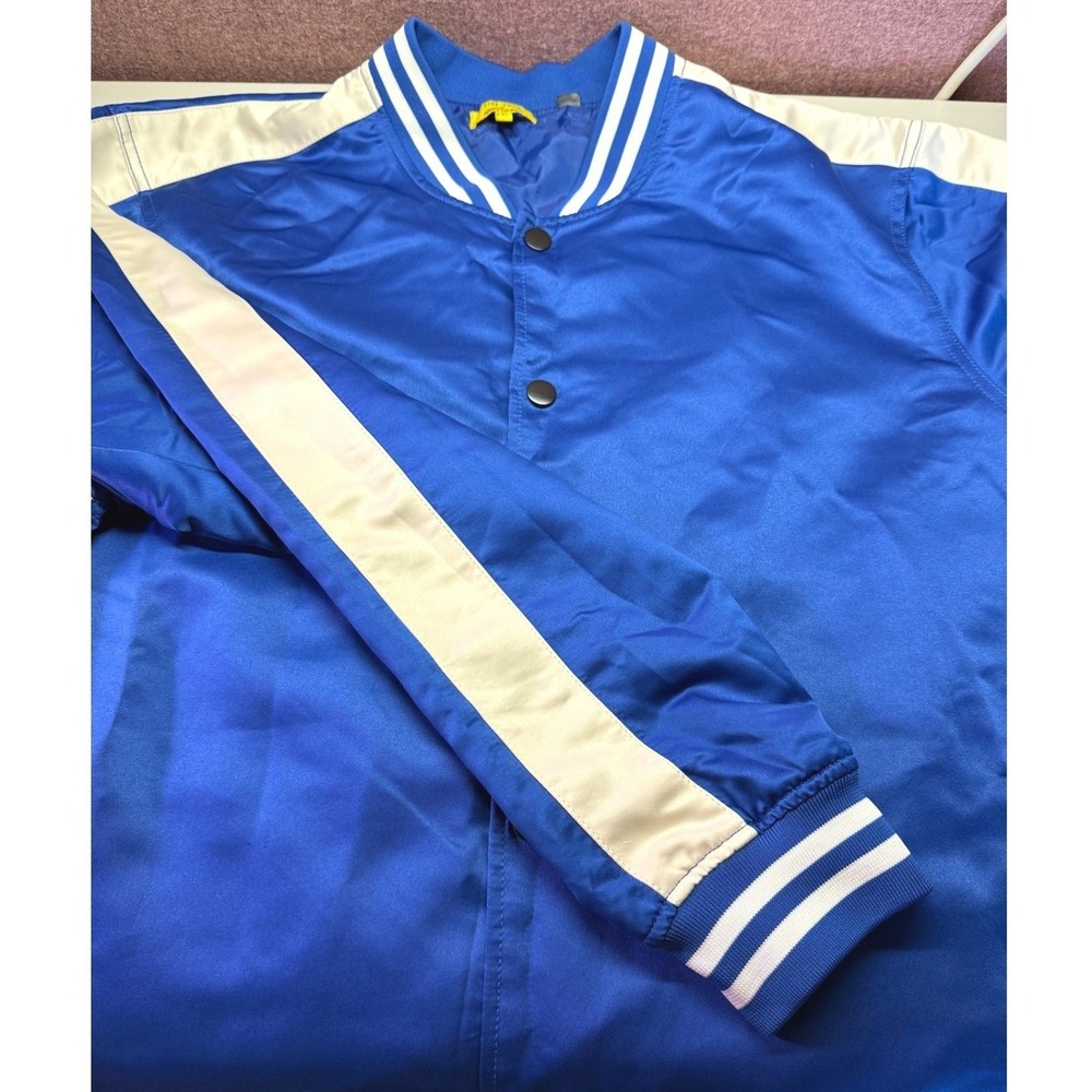 Five Four Varsity Jacket 2XL Royal Blue Satin Bomber Y2K Streetwear Men